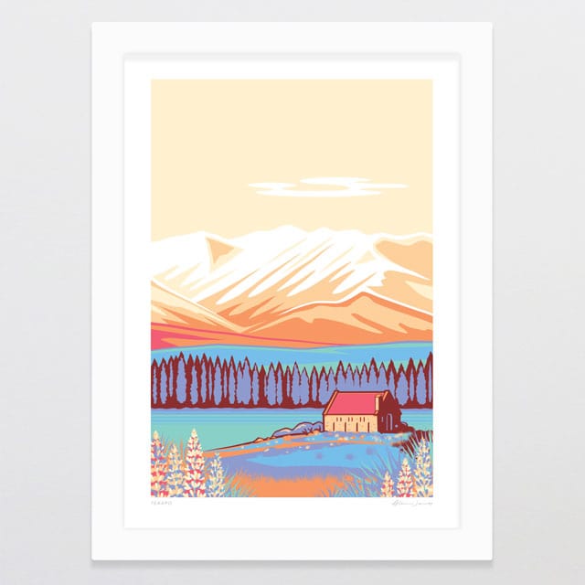 Glenn Jones Art Tekapo Alternative Colour 2024 Art Print Art Print A4 / White