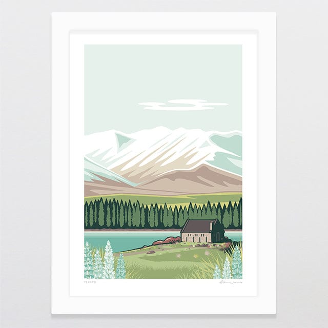 Glenn Jones Art Tekapo Alternative Colour 2025 Art Print Art Print A4 / White