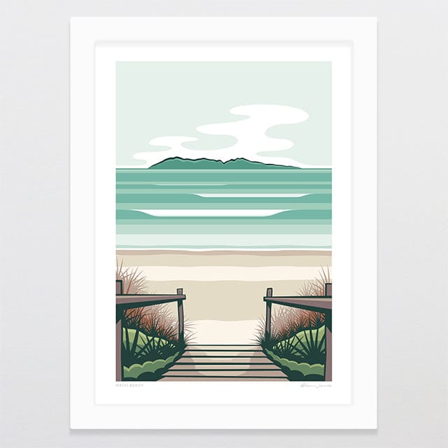 Glenn Jones Art Waihi Beach Alternative Colour 2025 Art Print Art Print A4 / White