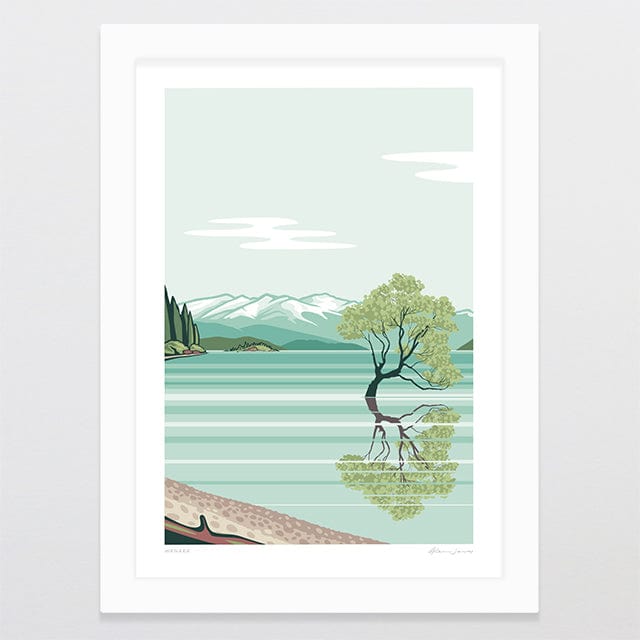 Glenn Jones Art Wanaka Alternative Colour 2025 Art Print Art Print A4 / White