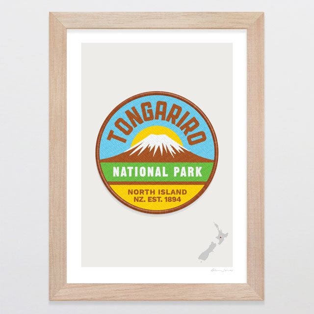 Glenn Jones Art National Park Patch - Tongariro Art Print Art Print