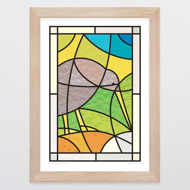 Glenn Jones Art Stained Glass Kiwi Art Print Art Print