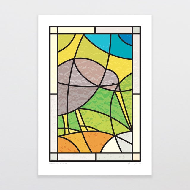Glenn Jones Art Stained Glass Kiwi Art Print Art Print