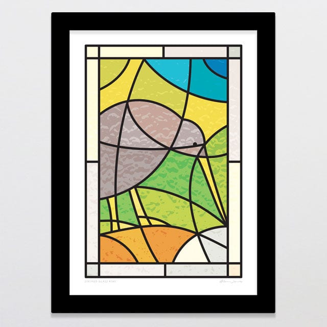 Glenn Jones Art Stained Glass Kiwi Art Print Art Print