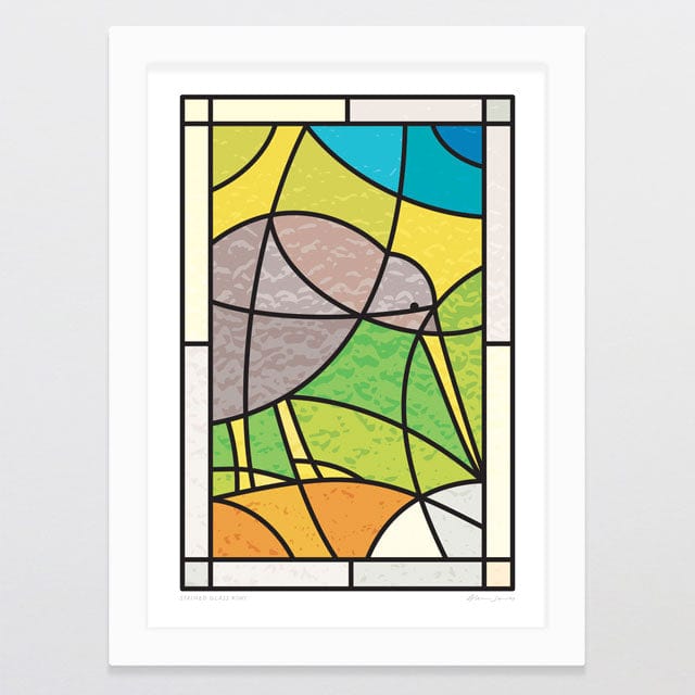 Glenn Jones Art Stained Glass Kiwi Art Print Art Print