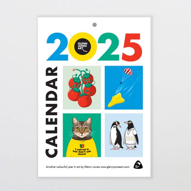 Glenn Jones Art 2025 Calendar | A colourful year in art by Glenn Jones Calendar A5 Calendar 148x210mm