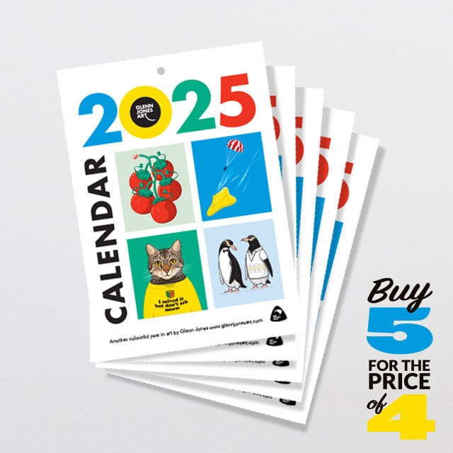 Glenn Jones Art 2025 Calendar | A colourful year in art by Glenn Jones Calendar Buy 5 for price of 4