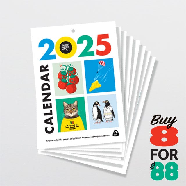 Glenn Jones Art 2025 Calendar | A colourful year in art by Glenn Jones Calendar Buy 8 for $88