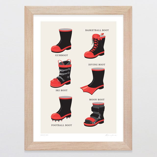 Boots On Art Print by NZ Artist Glenn Jones Glenn Jones Art