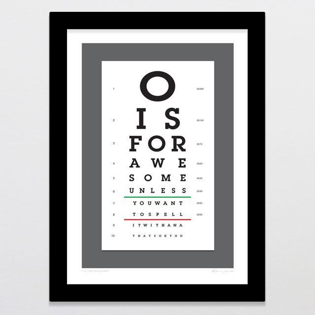 I Is For Eyechart Art Print-Glenn Jones Art