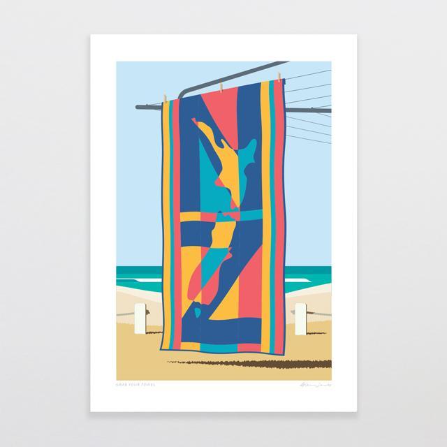 Grab Your Towel Art Print-Glenn Jones Art