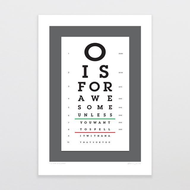 I Is For Eyechart Art Print-Glenn Jones Art