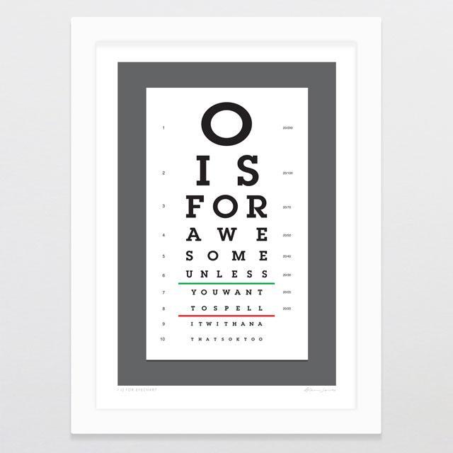 I Is For Eyechart Art Print-Glenn Jones Art