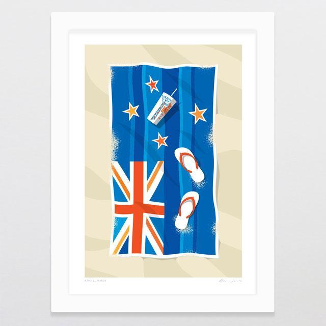 Single Line Kiwi Art Print by NZ Artist Glenn Jones - Glenn Jones Art