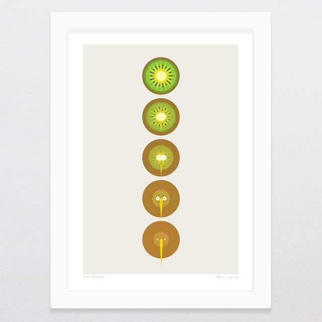 Single Line Kiwi Art Print by NZ Artist Glenn Jones - Glenn Jones Art