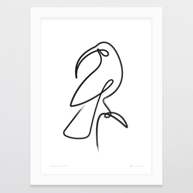 Single Line Kiwi Art Print by NZ Artist Glenn Jones - Glenn Jones Art